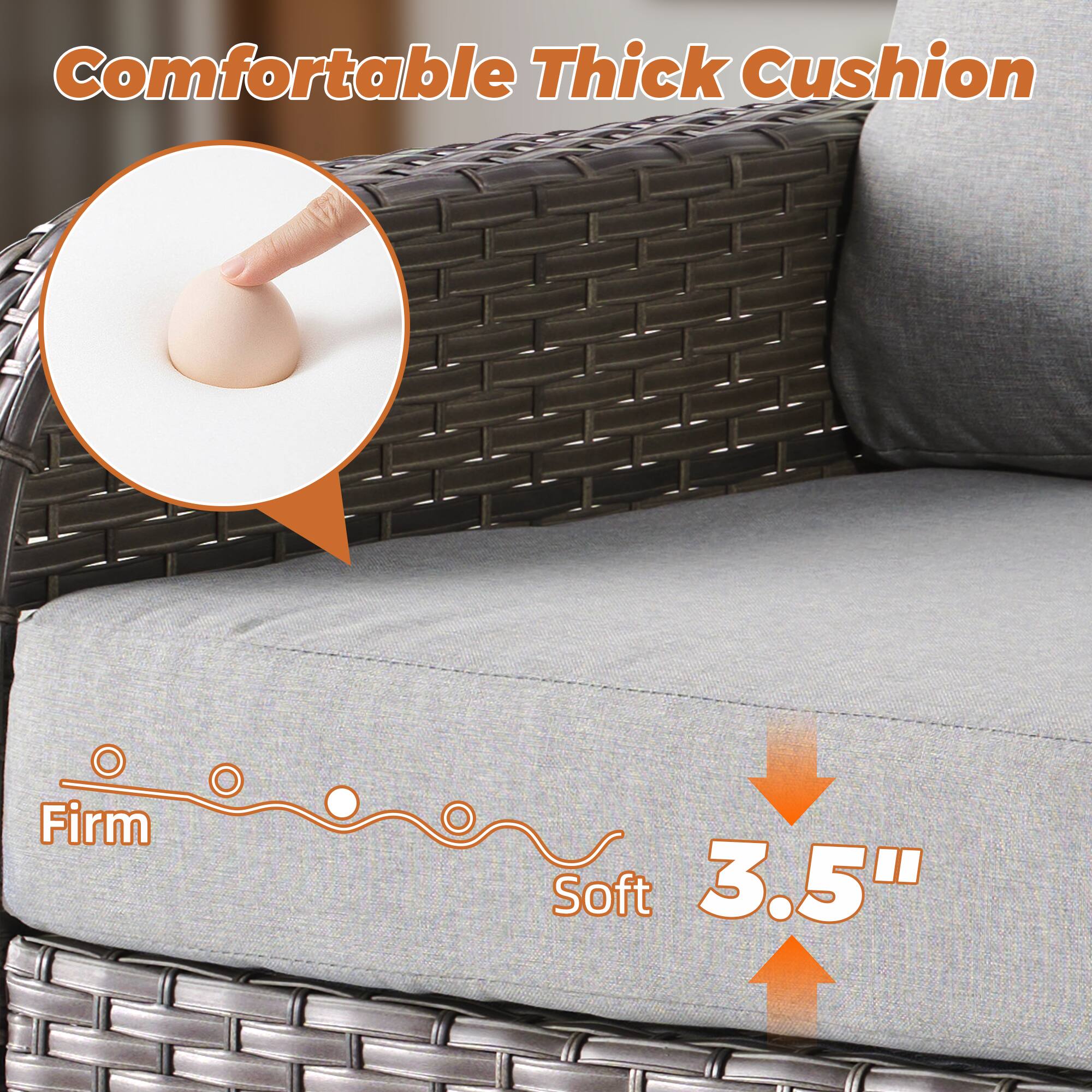 Comfortable Thick Cushion

Firm Soft 3.5"