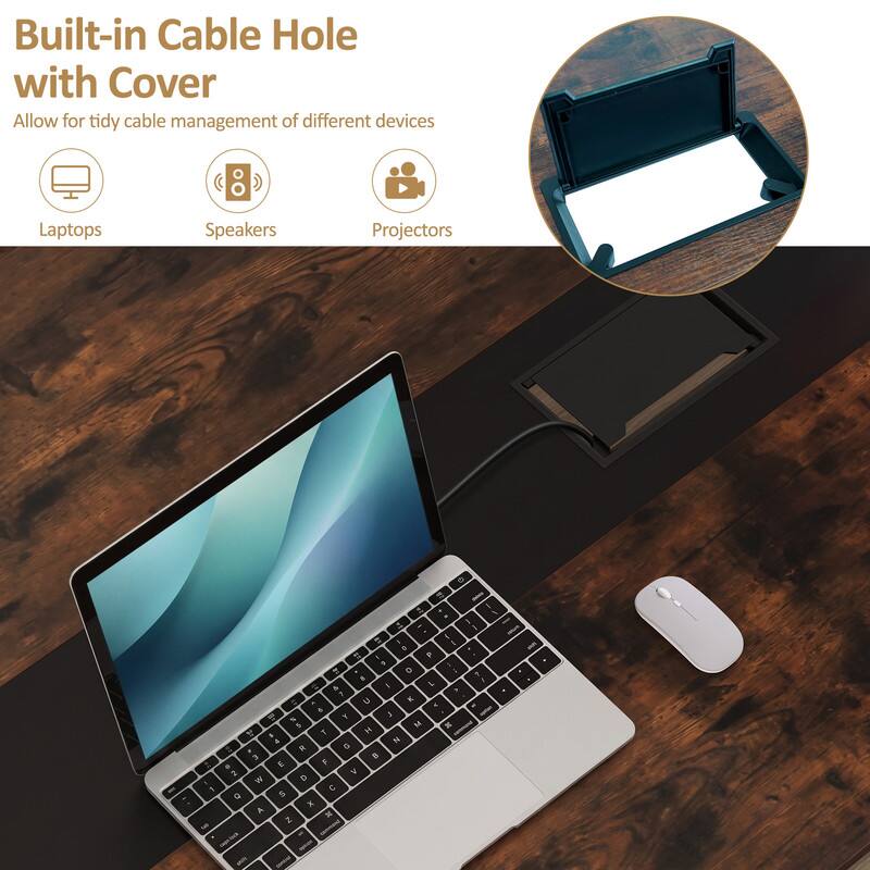 Built-in Cable Hole with Cover  
Allow for tidy cable management of different devices  
Laptops  
Speakers  
Projectors