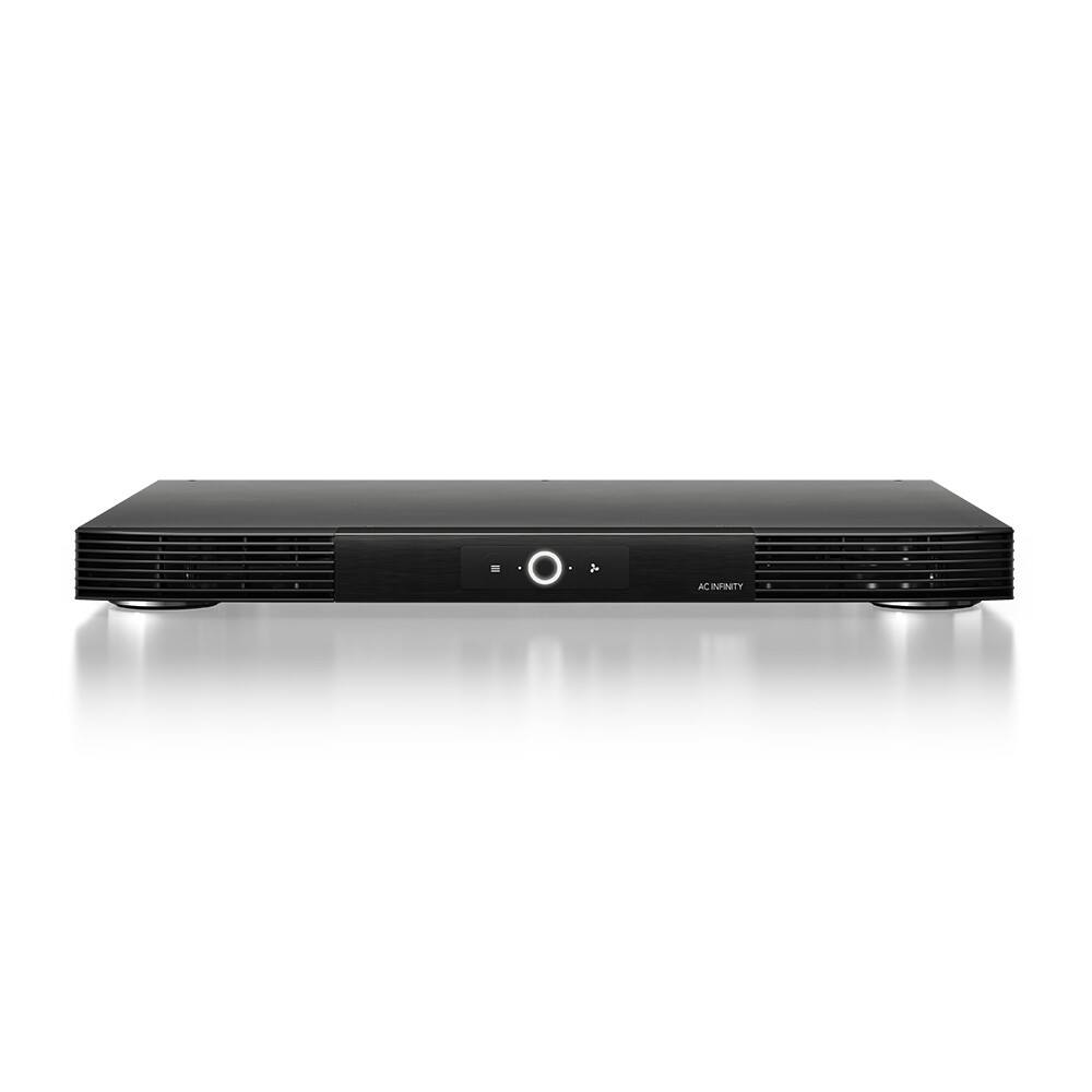 Front. AC Infinity - AIRCOM S10, AV Receiver Cooling Fan with Thermal Trigger, 17" Front Exhaust - Black.