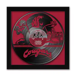 Sporticulture - Washington State Cougars Framed 13" x 13" Vinyl Record Art Print - Crimson