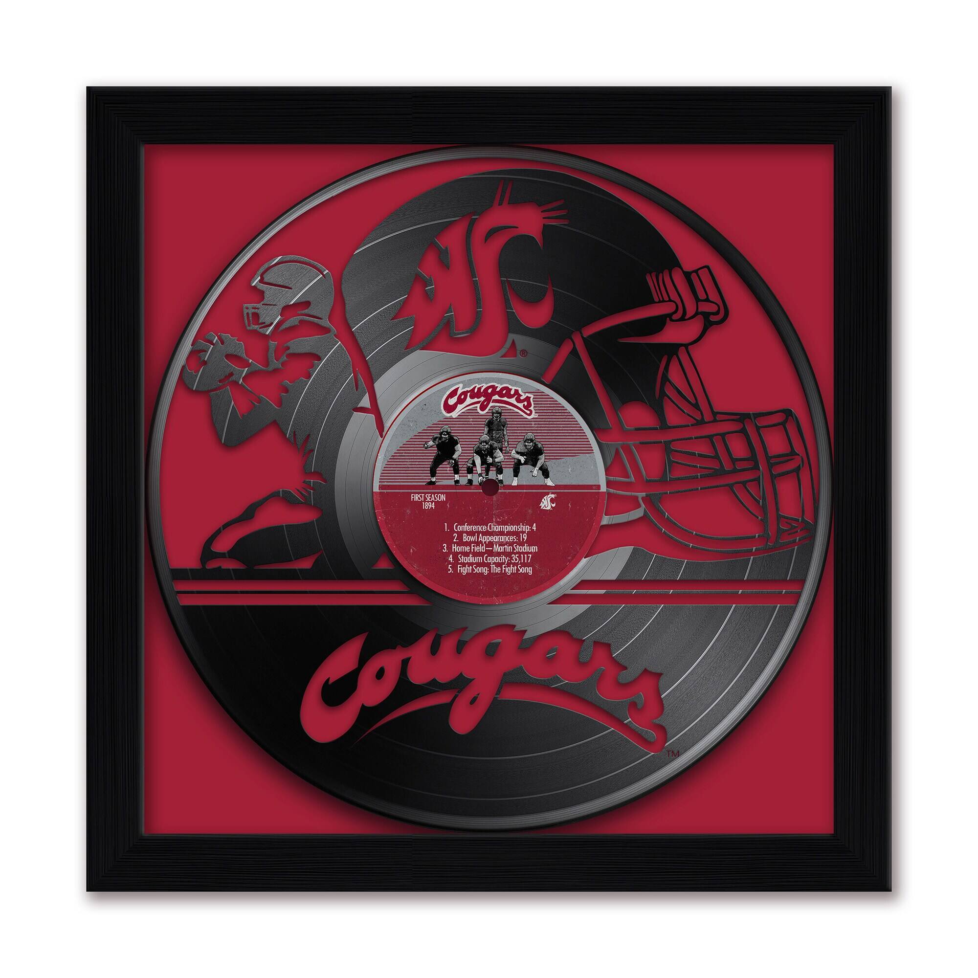Washington State Cougars Framed 13" x 13" Vinyl Record Art Print