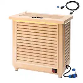 APRILSOUL - Electric Sauna Heater Graphene Panel Canadian Hemlock Wood Touch Control 165掳F 1000W - White
