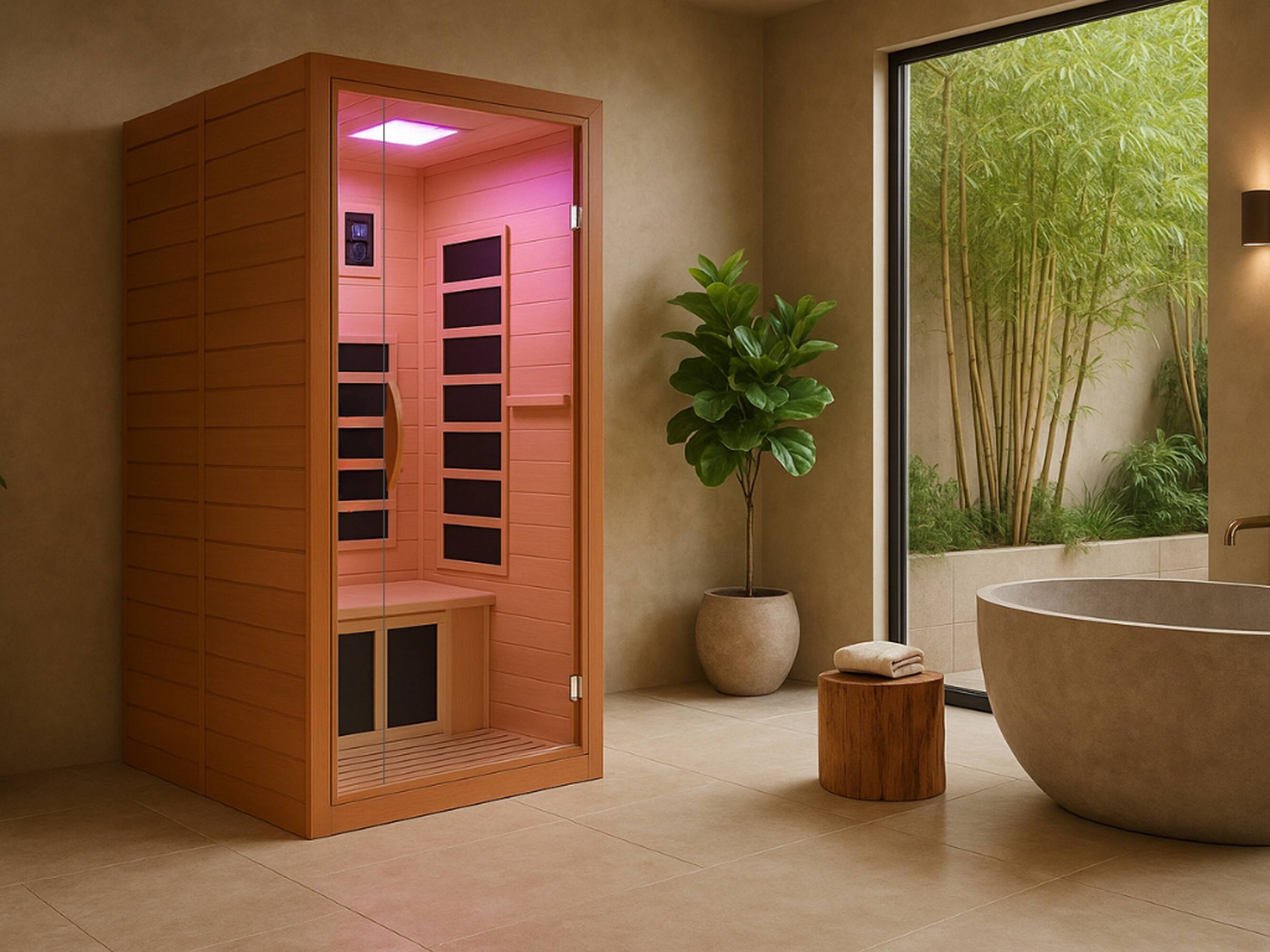 Alt View 1. Westinghouse - Westinghouse Infrared Sauna for 1 person - Brown.
