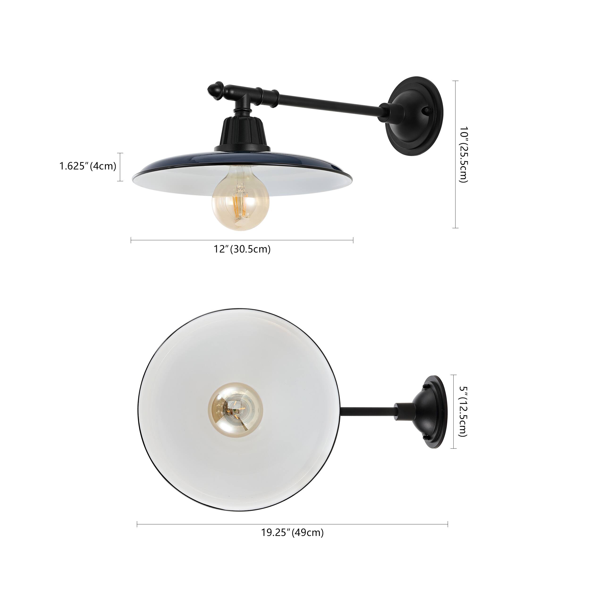 1.625" (4cm)  
10" (25.5cm)  
12" (30.5cm)  
5" (12.5cm)  
19.25" (49cm)