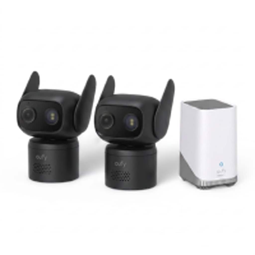 eufy - Wired Cam C31(2 Pack) & Homebase S380,360 Coverage PTZ,Dual Antenna,Color Night Vision,Local Storage