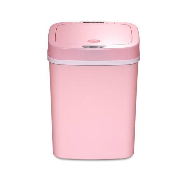 Left. Nine Stars - Rectangular Motion Sensor Trash Can 3.2 Gallon ABS.
