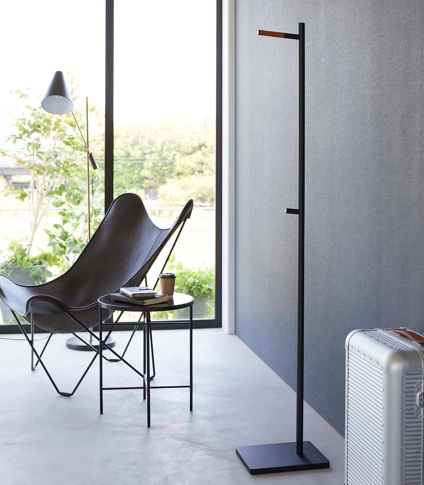 Alt View 9. Yamazaki Home - Coat Rack (63.98" H)  - Steel + Wood - White.