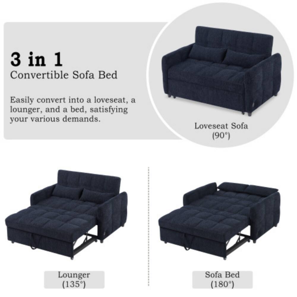 3 in 1 Convertible Sofa Bed

Easily convert into a loveseat, a lounger, and a bed, satisfying your various demands.

- Loveseat Sofa (90°)
- Lounger (135°)
- Sofa Bed (180°)
