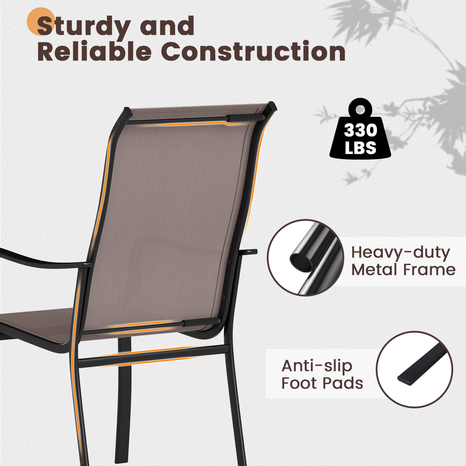 Sturdy and Reliable Construction

- 330 LBS
- Heavy-duty Metal Frame
- Anti-slip Foot Pads