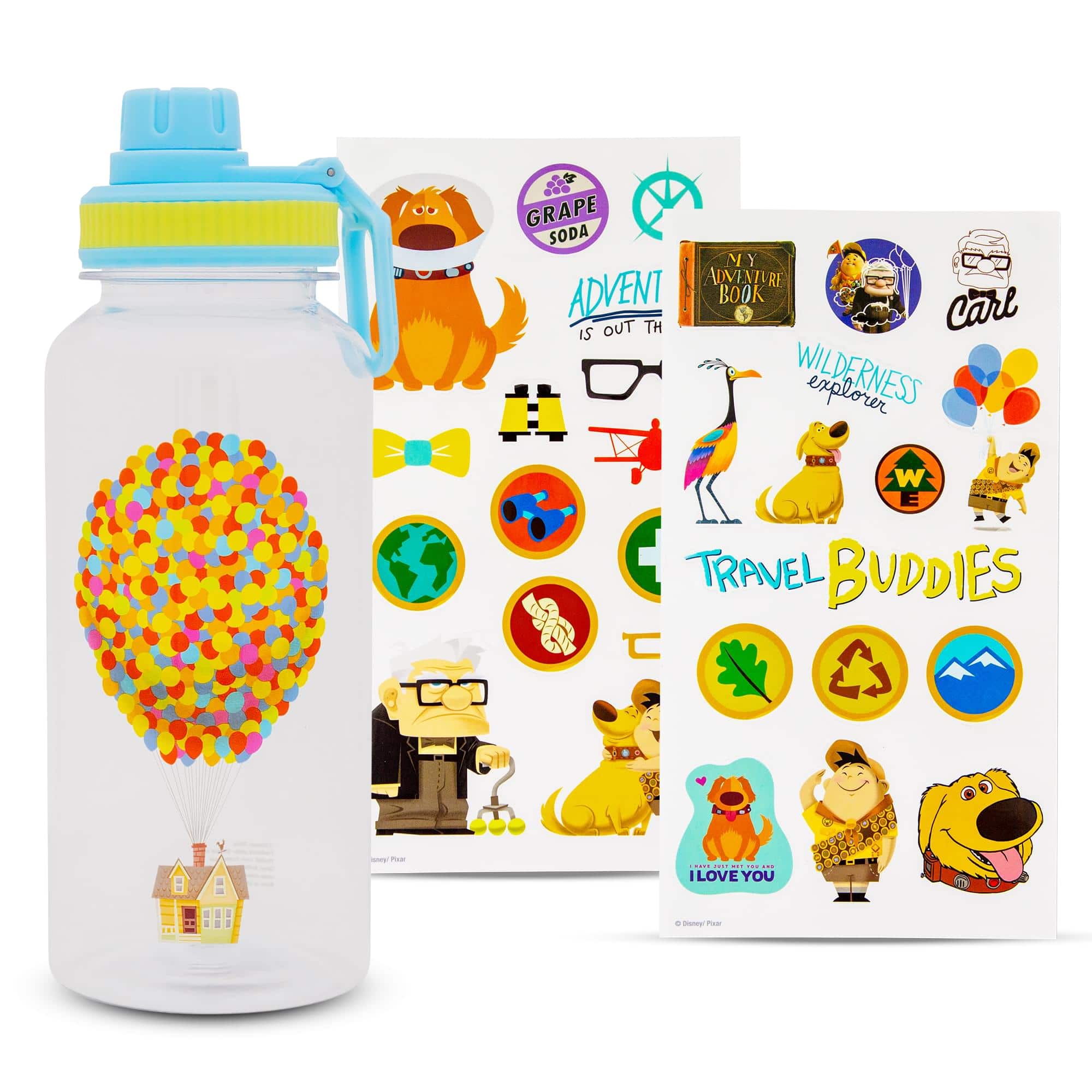 Silver Buffalo - Disney Pixar Up 32-Ounce Twist Spout Water Bottle and Sticker Set - Multicolored price history on PriceWatchPro