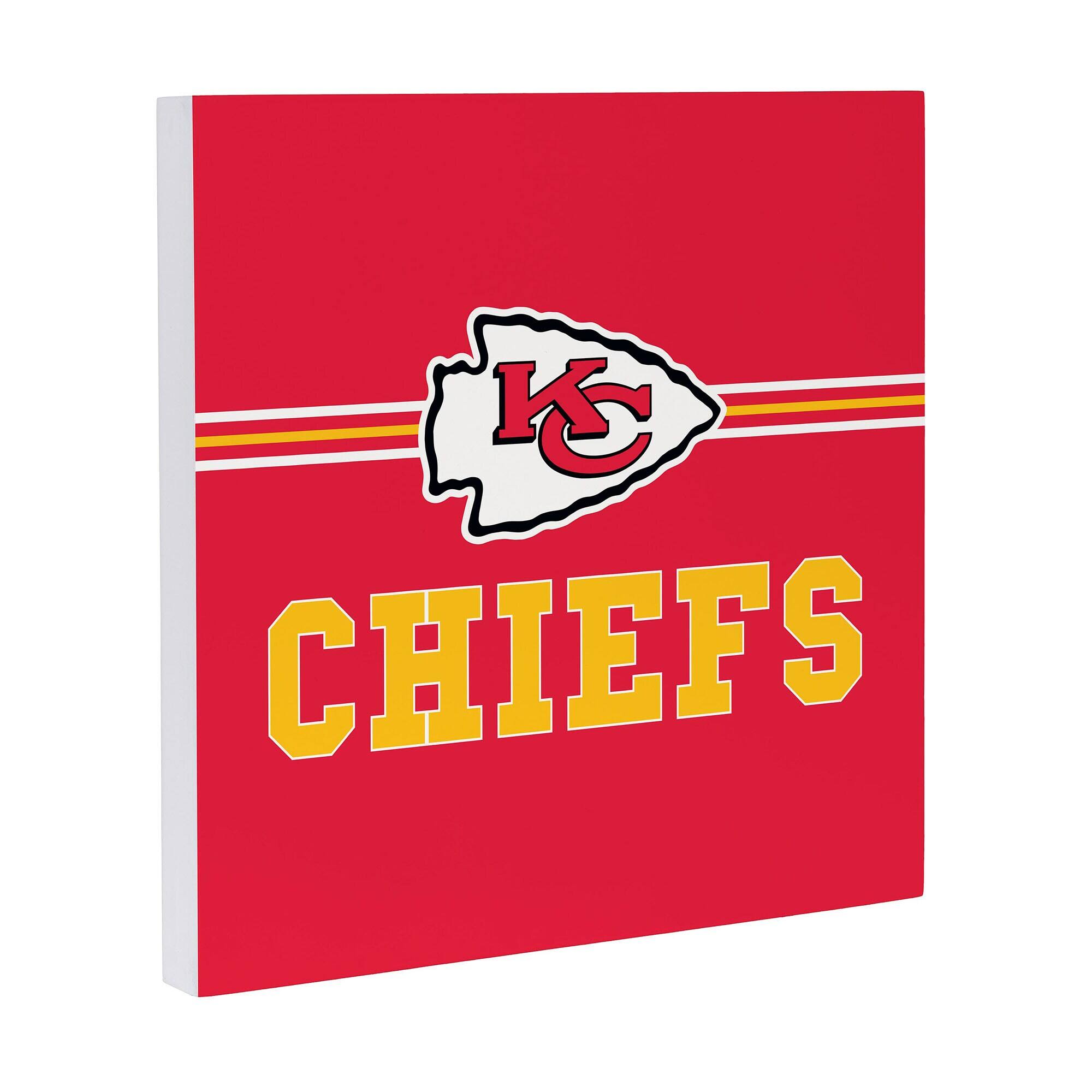 Alt View 1. Evergreen Enterprises - Kansas City Chiefs 12" x 12" Wood Wall Sign - Multicolor.