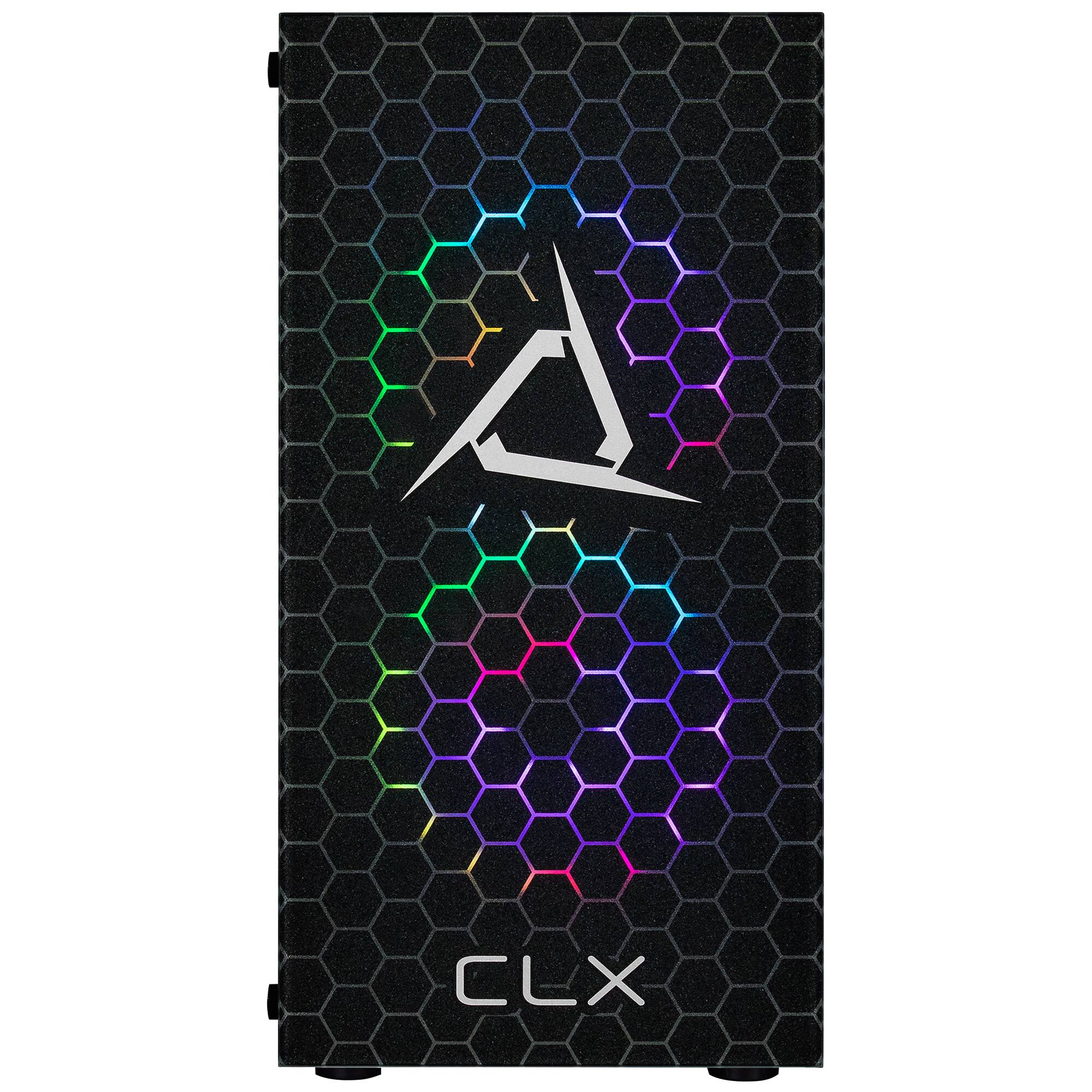 Left. CLX - SET Gaming Desktop - AMD Ryzen 5 9600X - 32GB DDR5 5600 Memory - GeForce RTX 4060 - 1TB NVMe M.2 SSD - Black.