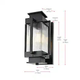 Elegant Lighting - Harlan 7 inch Outdoor Pendant - Black