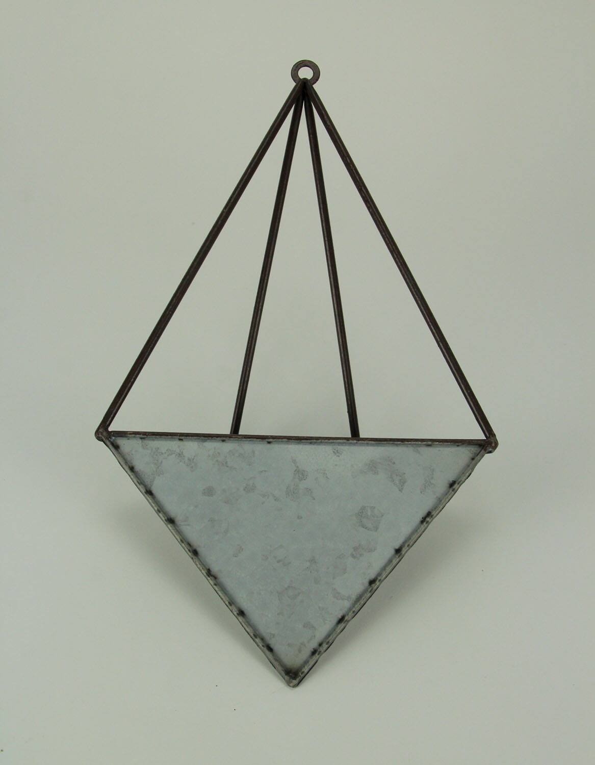 Alt View 2. The Gerson Companies - Galvanized Metal Diamond Shaped Angular Hanging Planters Set of 2 - Gray.