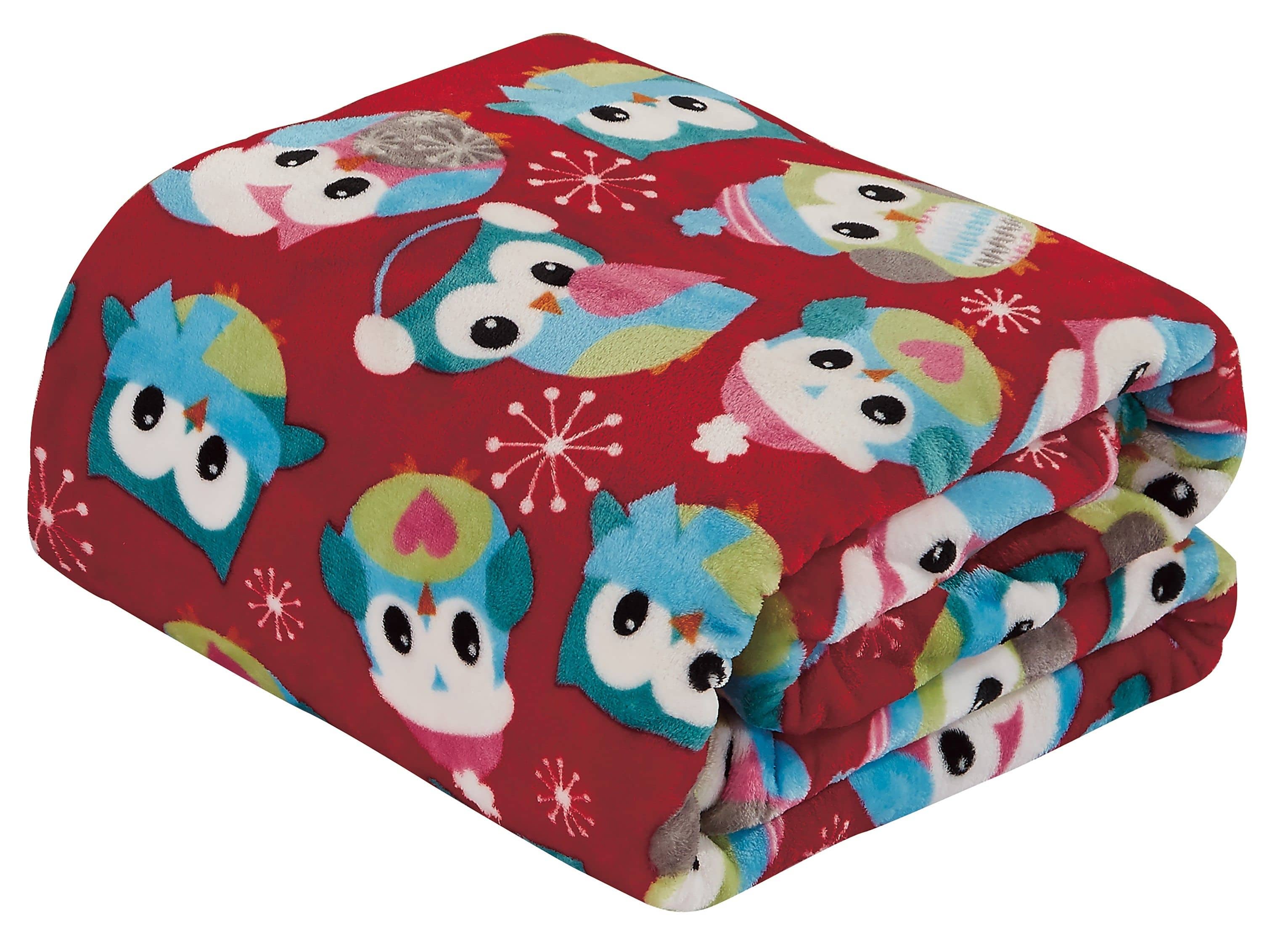 "Noble House - Extra Plush and Comfy Microplush Throw Blanket (50"" x 60"") - Red Owls" price history on PriceWatchPro