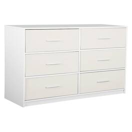 Techni Home - 6-Drawer Dresser with Large Fabric Drawers - White