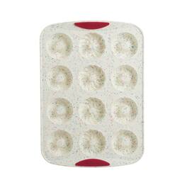 Trudeau - Structure Silicone 12 Cavity Decorated Donut Pan, Confetti/Fuchsia - White