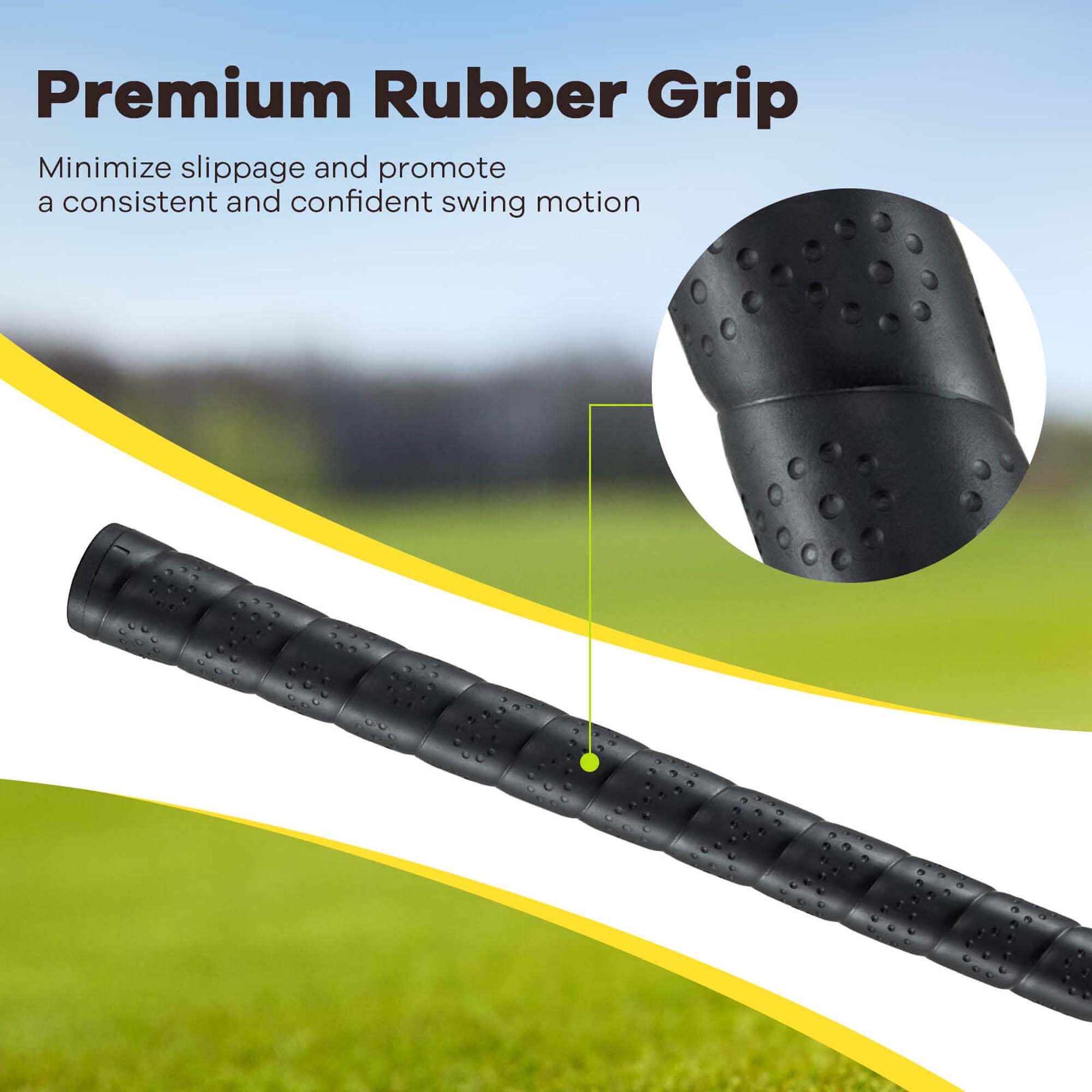 Premium Rubber Grip

Minimize slippage and promote a consistent and confident swing motion