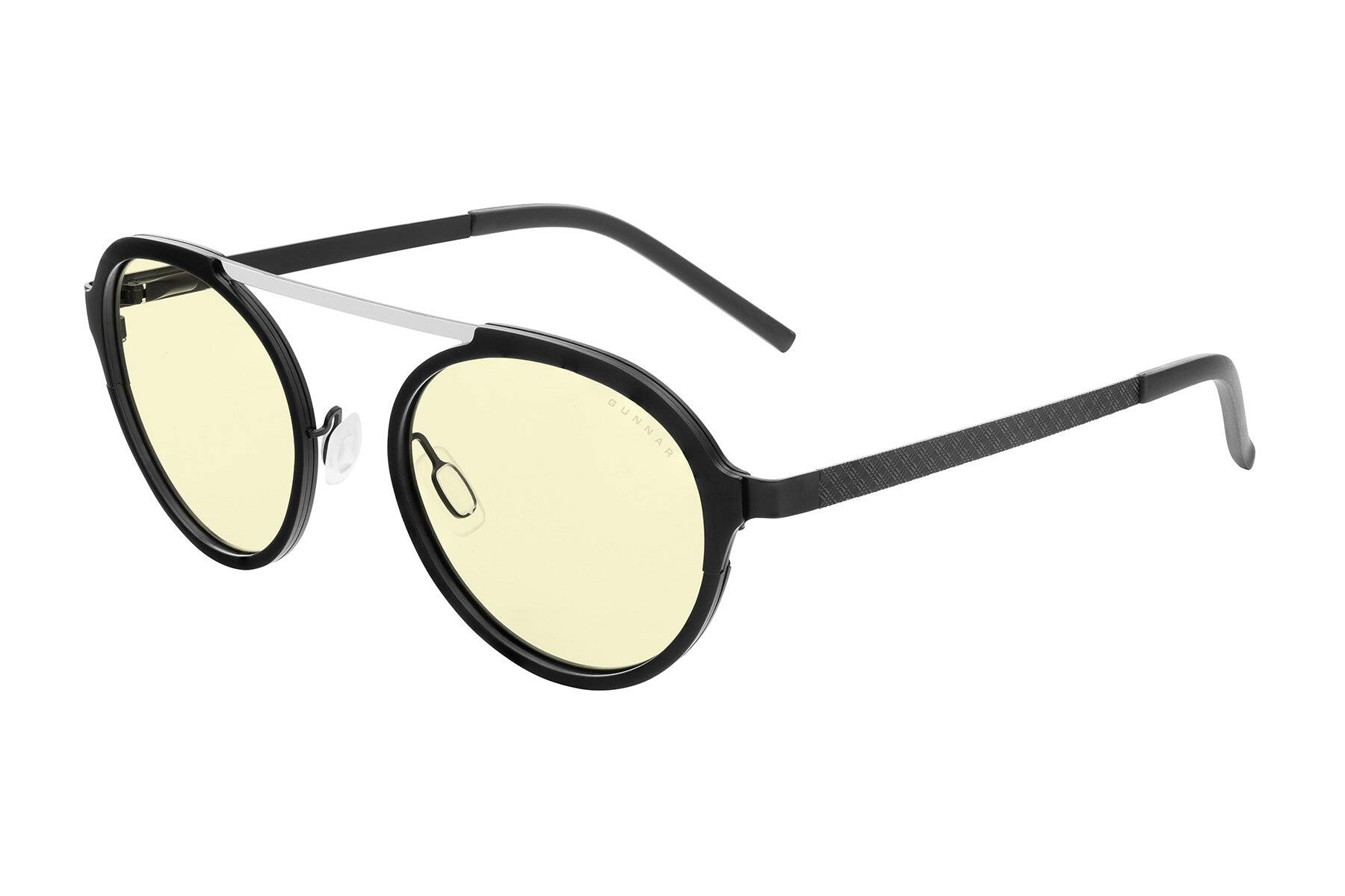 Back. GUNNAR - GUNNAR Computer Glasses  -  Pacifica, Onyx Silver, Amber Lens - Blue Light Blocking, Relieve Dry Eye, Anti Glare - Onyx/Silver.