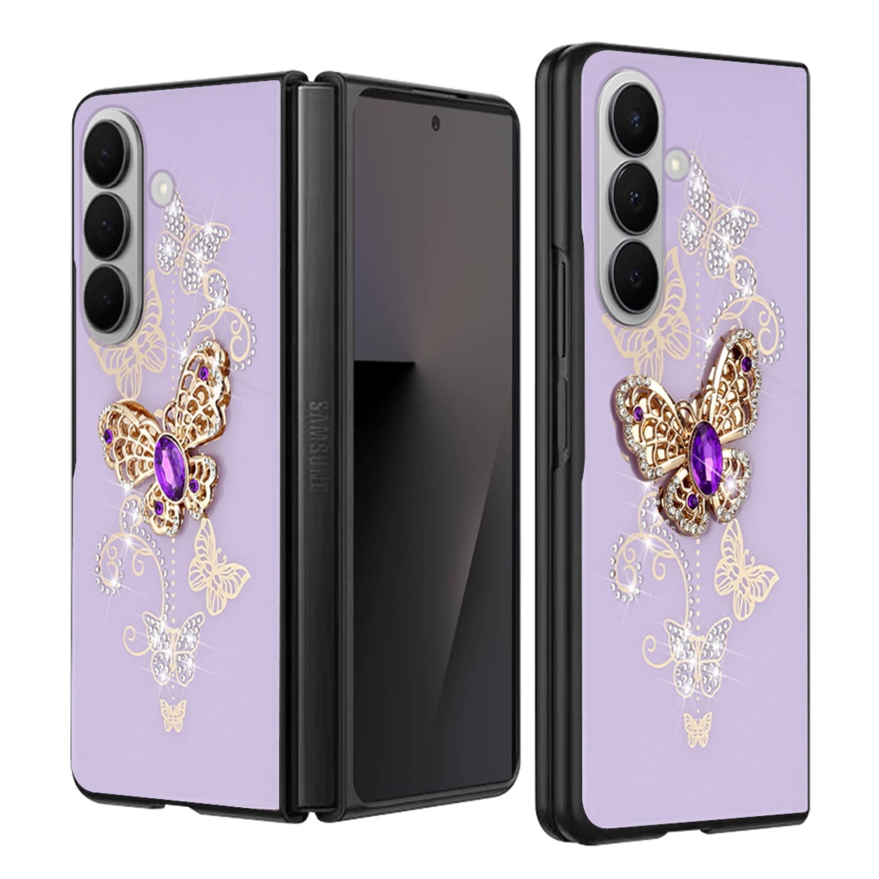 Kitcheniva - Rhinestone Bling Glitter Case With Tempered Glass For Samsung Galaxy Z Fold 7 - Purple price history on PriceWatchPro