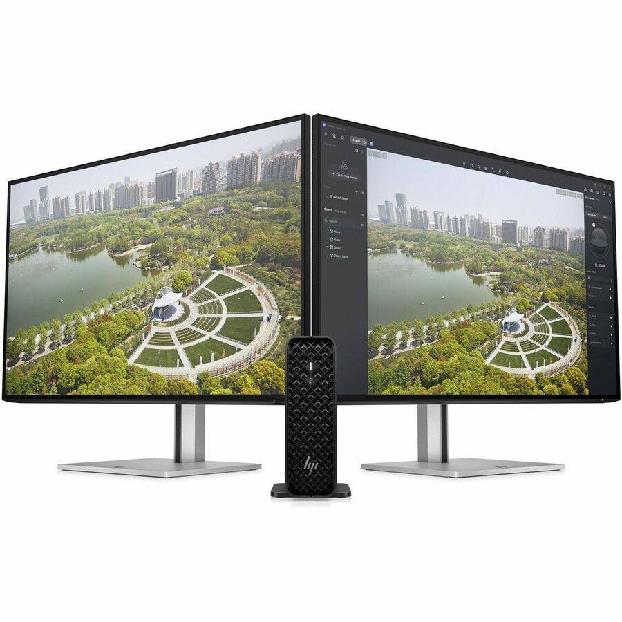 Alt View 2. HP - HP Z2 Mini G1i Workstation - 1 x Intel Core Ultra 7 265 - 32 GB - 1 TB SSD - Mini PC - Black - Intel W880 Chip - Windows - Black.