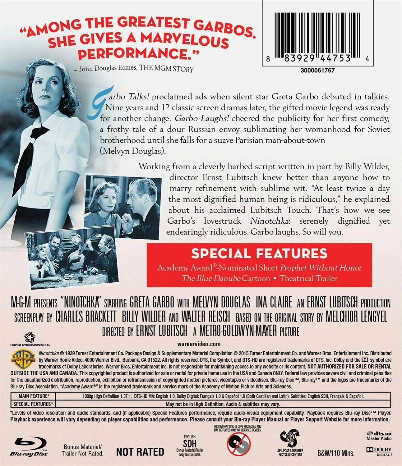 Back. Ninotchka [Blu-ray].