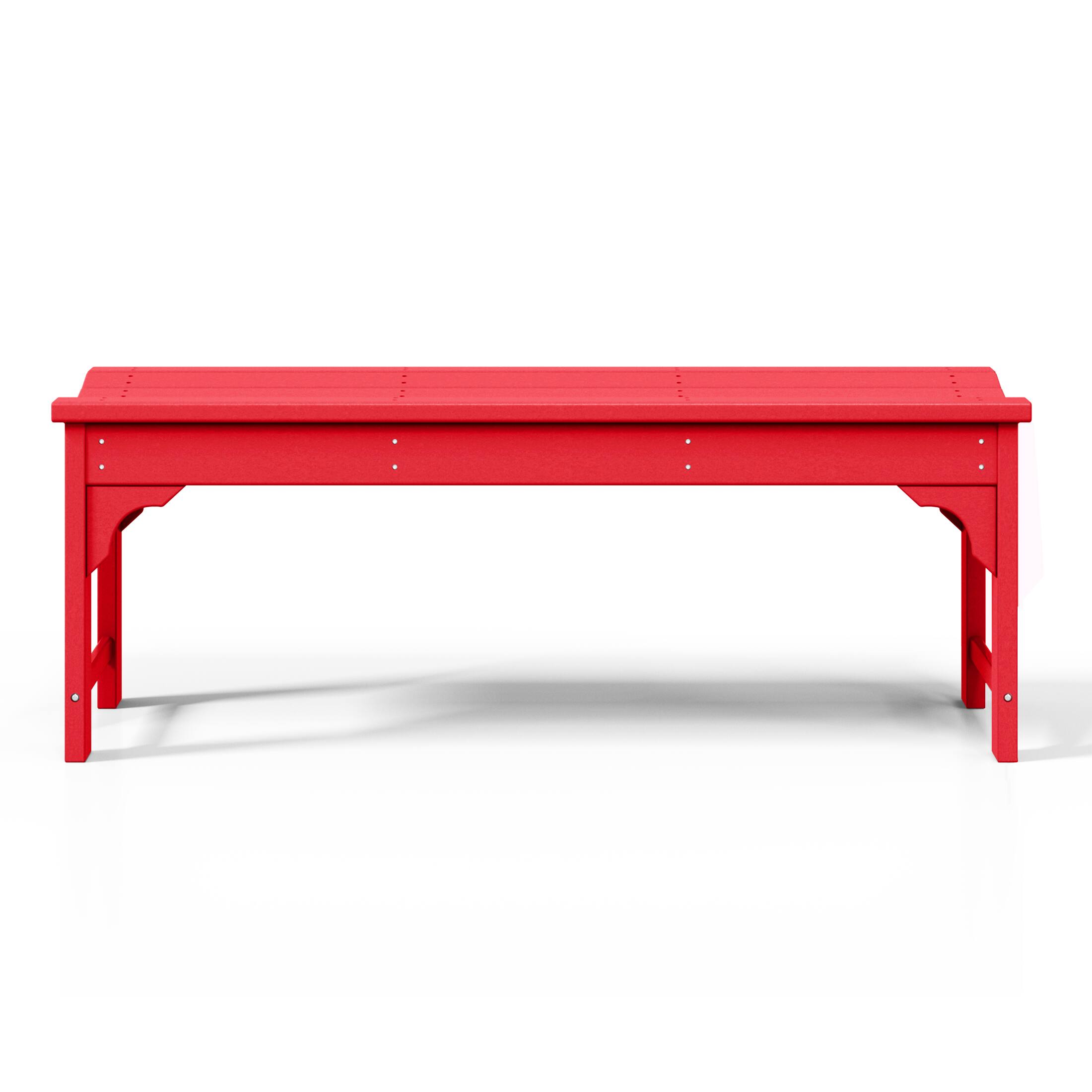 Alt View 1. WestinTrends - WestinTrends Malibu 48" length backless Poly Wood Outdoor / Garden bench - Red.