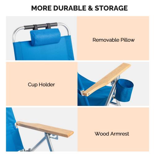 MORE DURABLE & STORAGE

- Removable Pillow
- Cup Holder
- Wood Armrest