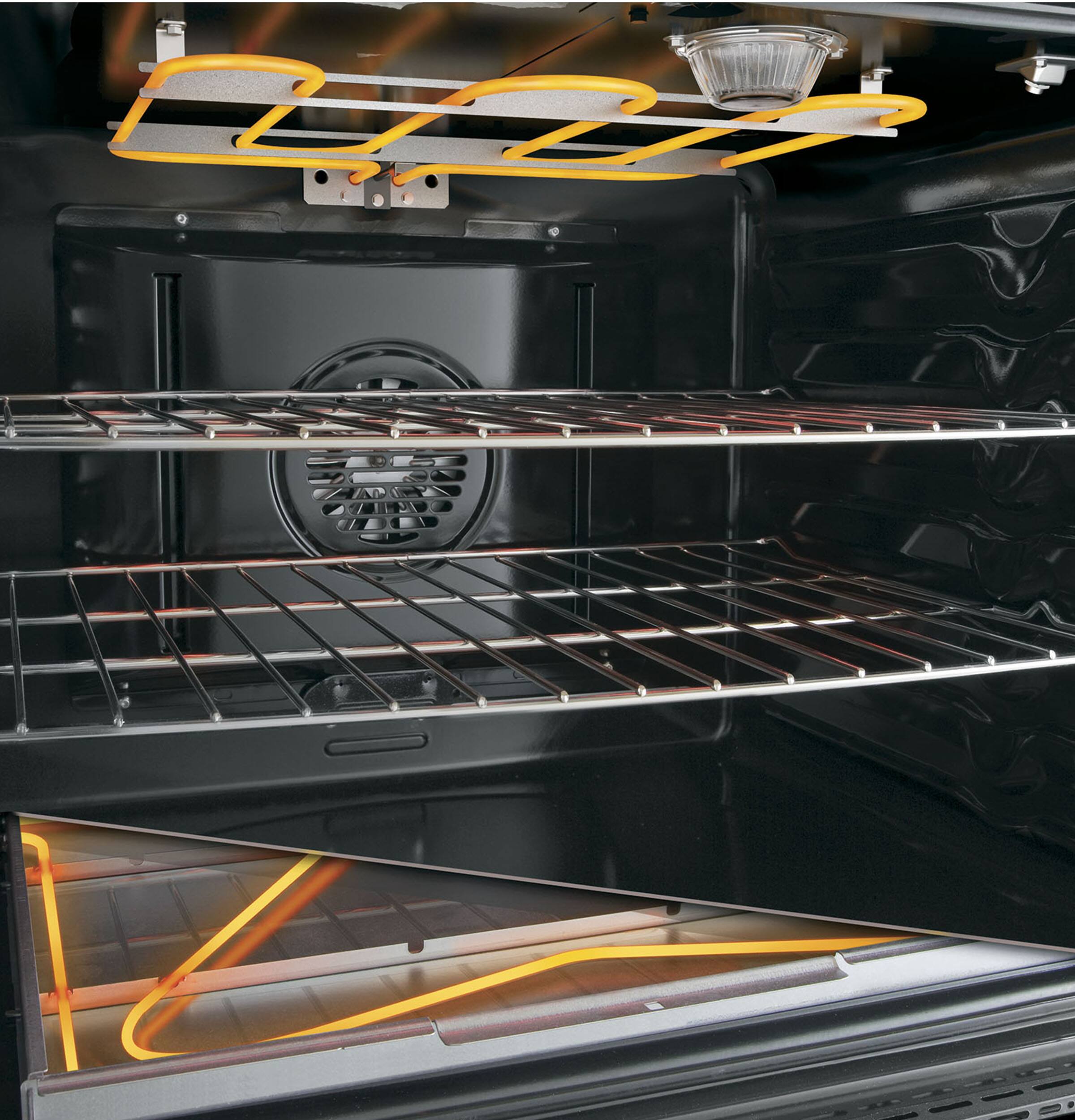 Alt View 8. GE Profile - 30" Smart Built-In Double Electric Twin Flex Convection Wall Oven with No Preheat Air Fry - Stainless Steel.
