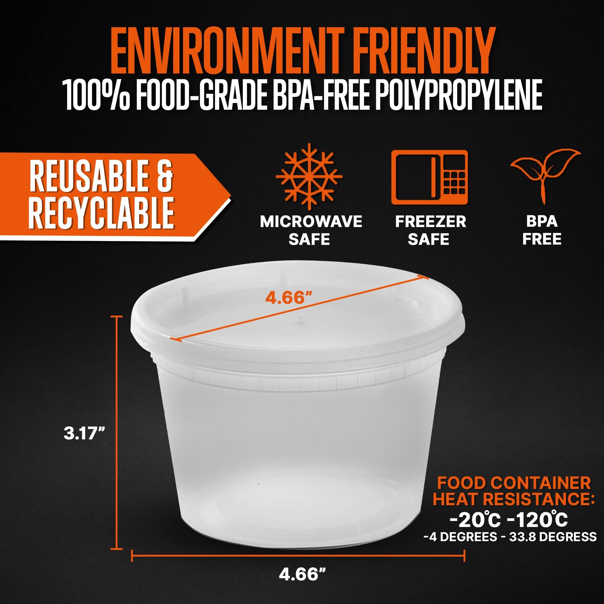 ENVIRONMENT FRIENDLY  
100% FOOD-GRADE BPA-FREE POLYPROPYLENE  
REUSABLE & RECYCLABLE  

MICROWAVE SAFE  
FREEZER SAFE  
BPA FREE  

4.66"  
3.17"  

FOOD CONTAINER  
HEAT RESISTANCE:  
-20°C - 120°C  
-4 DEGREES - 33.8 DEGREES