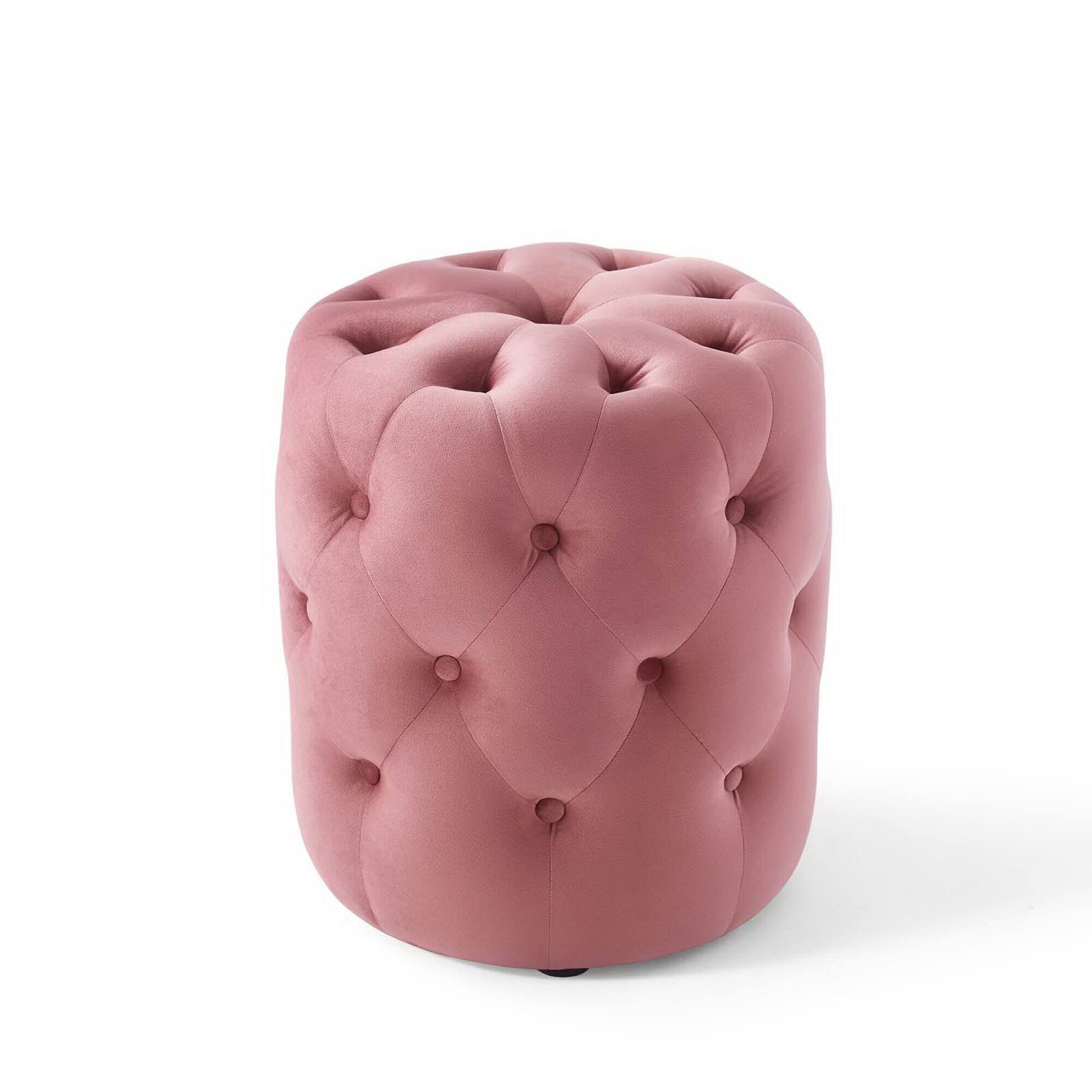 Back. Modway - Amour Tufted Button Round Performance Velvet Ottoman by Modway - EEI-3778-DUS.