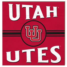 Jardine - Utah Utes 10'' x 10'' Retro Team Sign - Red