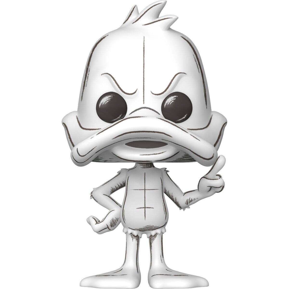 Angle. Funko - Funko POP! Animation: Looney Tunes - Daffy Duck, Sketched   - COLLECTIBLES - Multicolor.