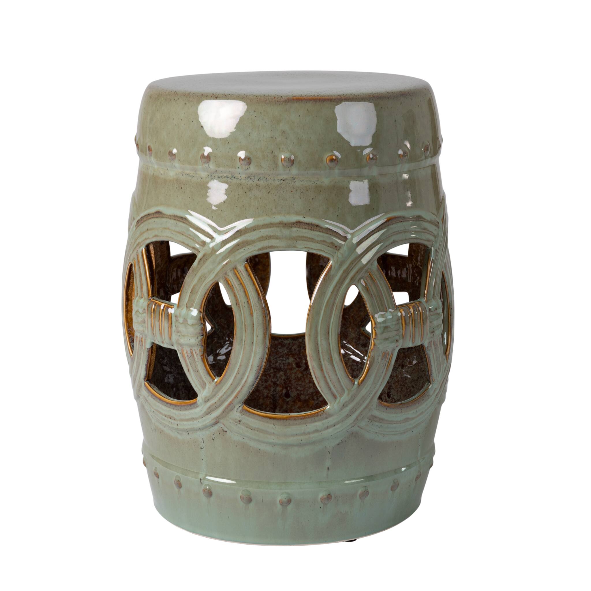 Alt View 11. Patio Sense - Medallion Ceramic Outdoor Garden Stool.