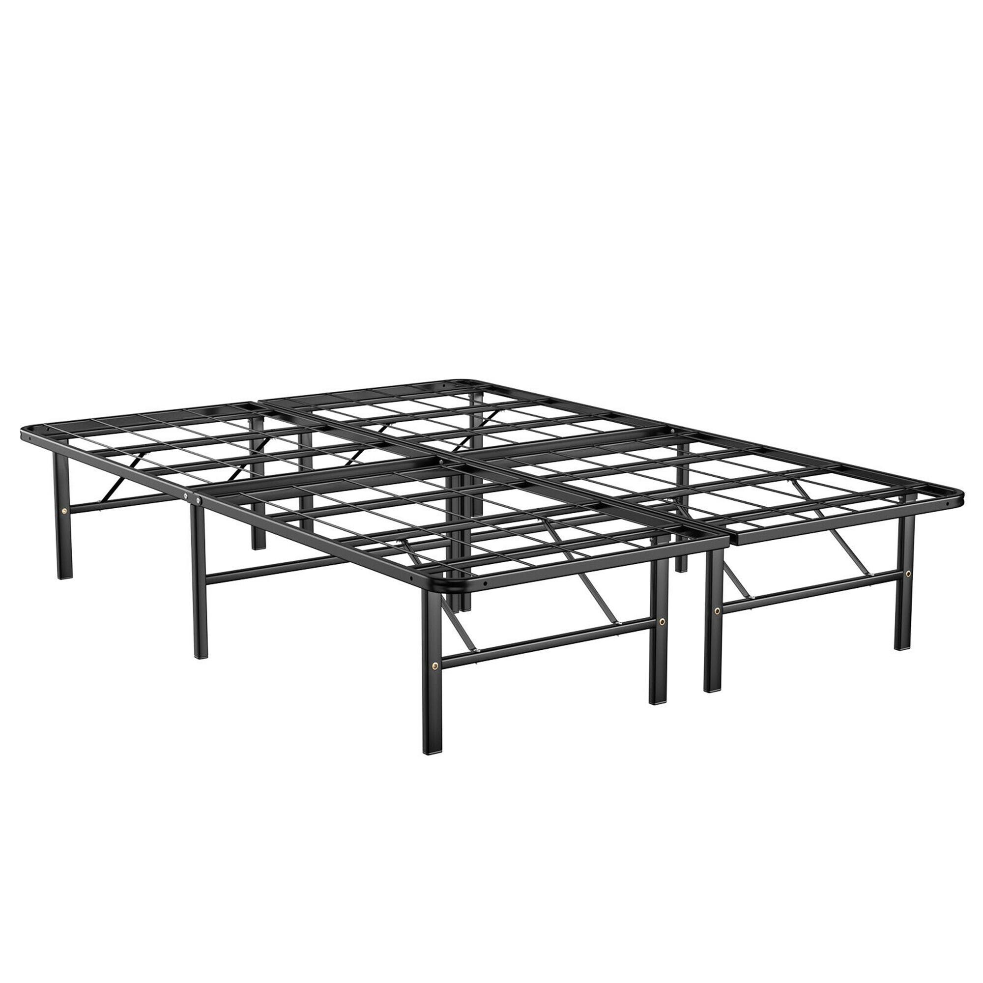 Alt View 9. Gymax - Gymax 14'' Full Size Metal Platform Bed Foldable Mattress Foundation Tool-Free Assembly - Black.