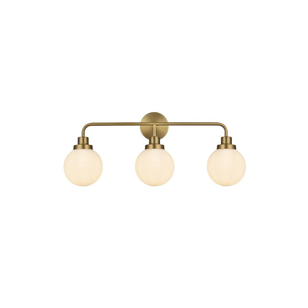 Back. Living District - Hanson 28 inch Wall Sconce in Satin Gold - Satin Gold And Opal White.