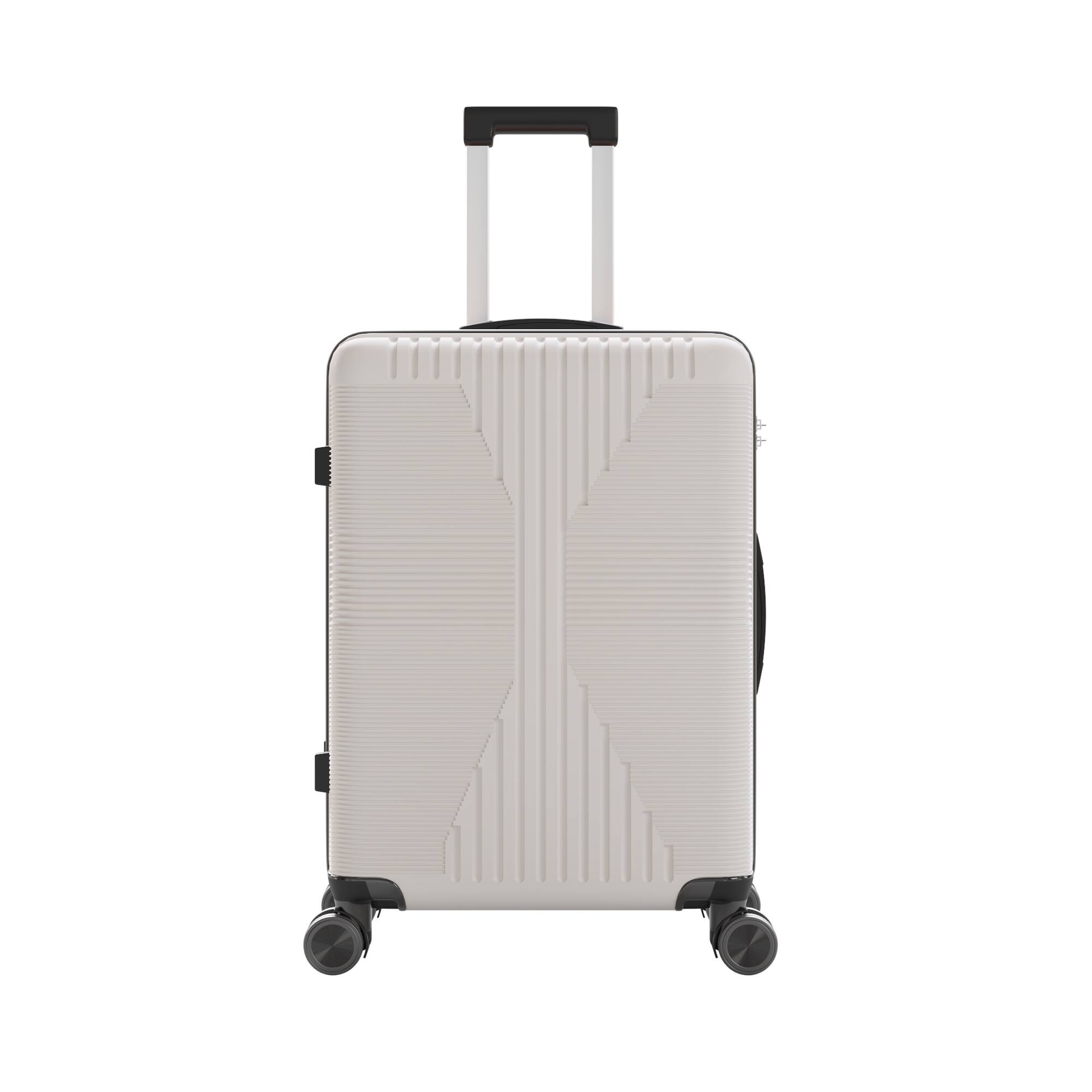 Winado - 28" Hardshell Carry On Luggage with Spinner Wheels Lightweight PP Hardside Small Suitcase with Built-in Lock - White