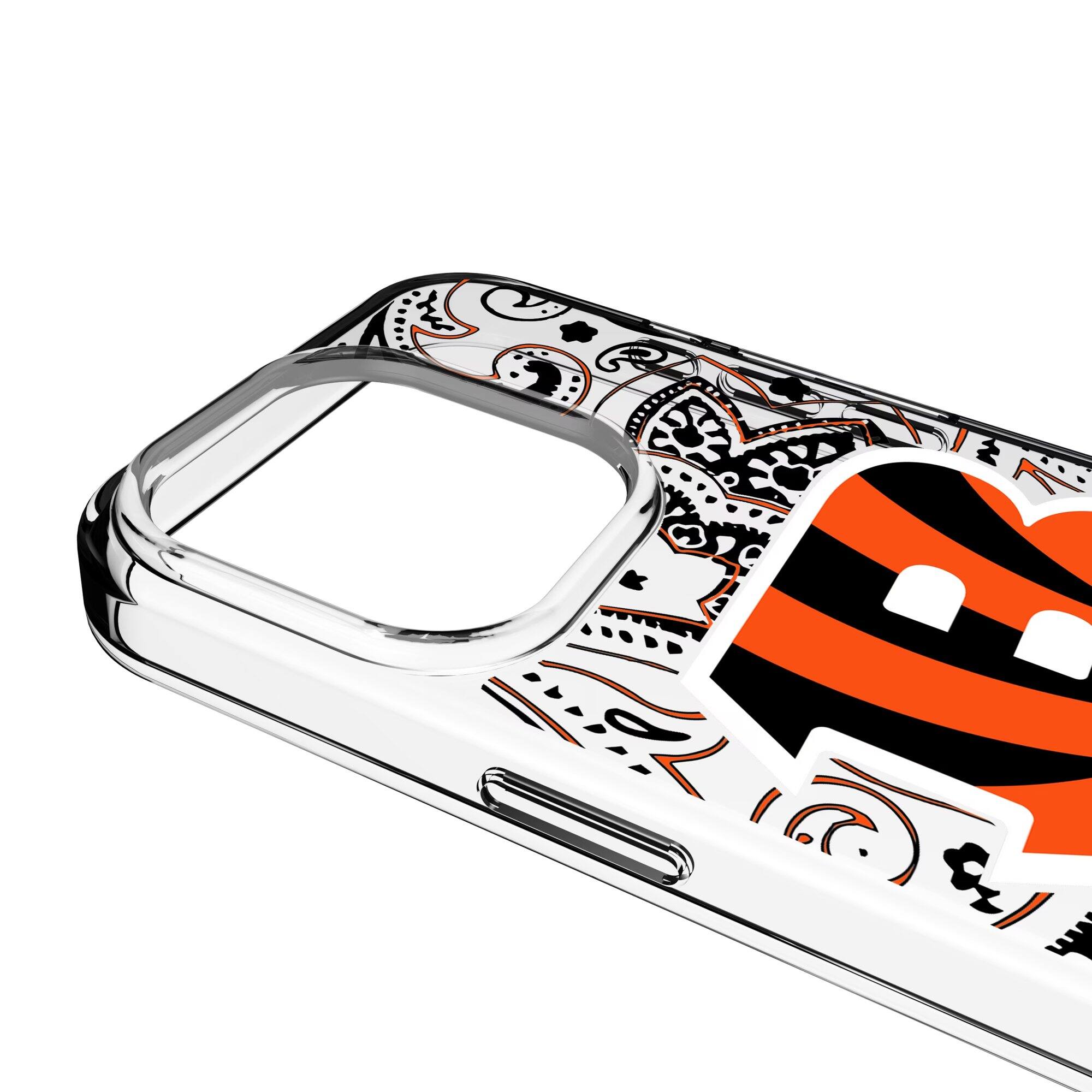 Alt View 2. Keyscaper - Cincinnati Bengals iPhone Clear Paisley Design Case - 14 - Multicolor.