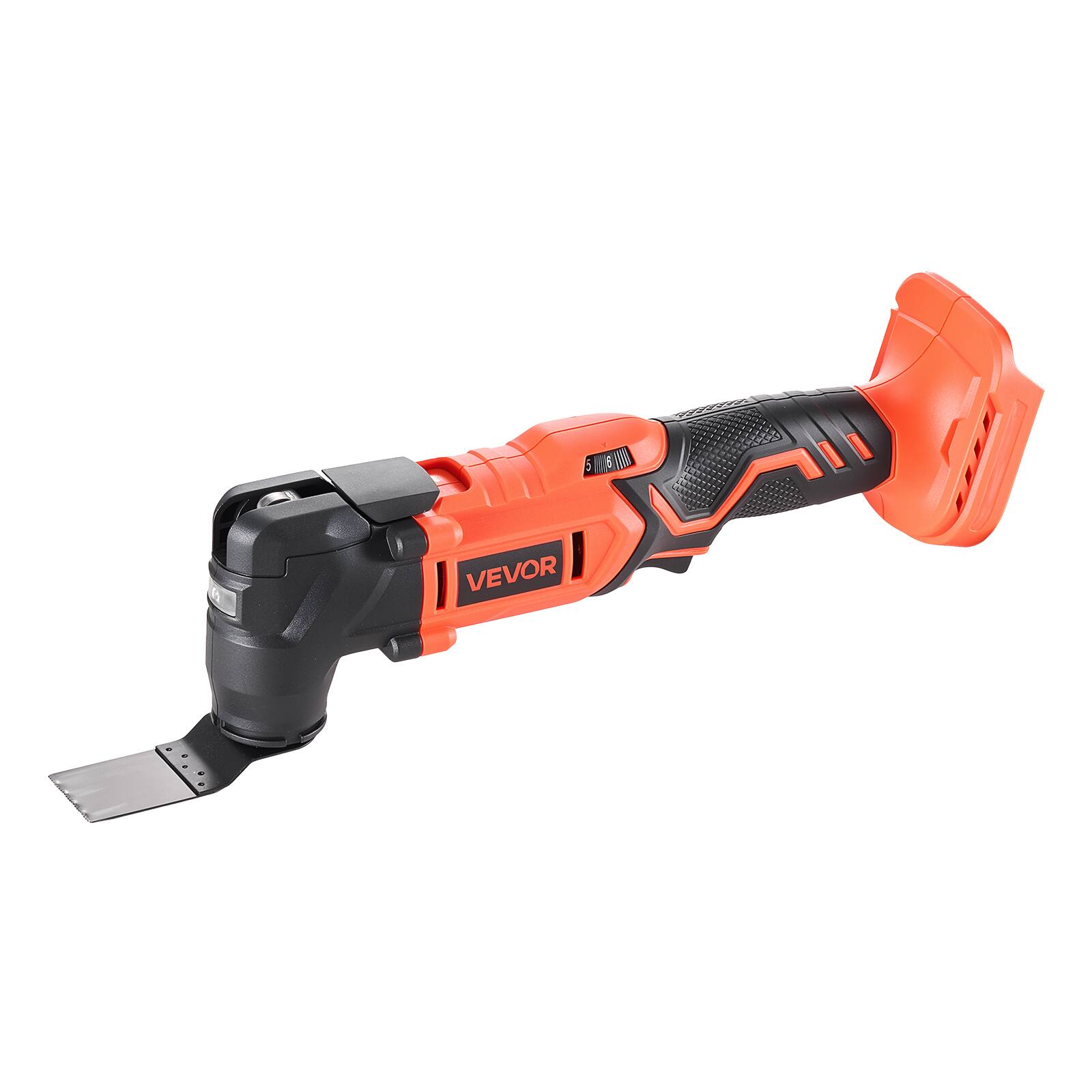 Alt View 5. VEVOR - Cordless Oscillating Tool,20V Multitool Oscillating Tool with 6 Variable Speeds 8500 - 17000 OPM,3.2° Oscillating Angle - Black;orange.