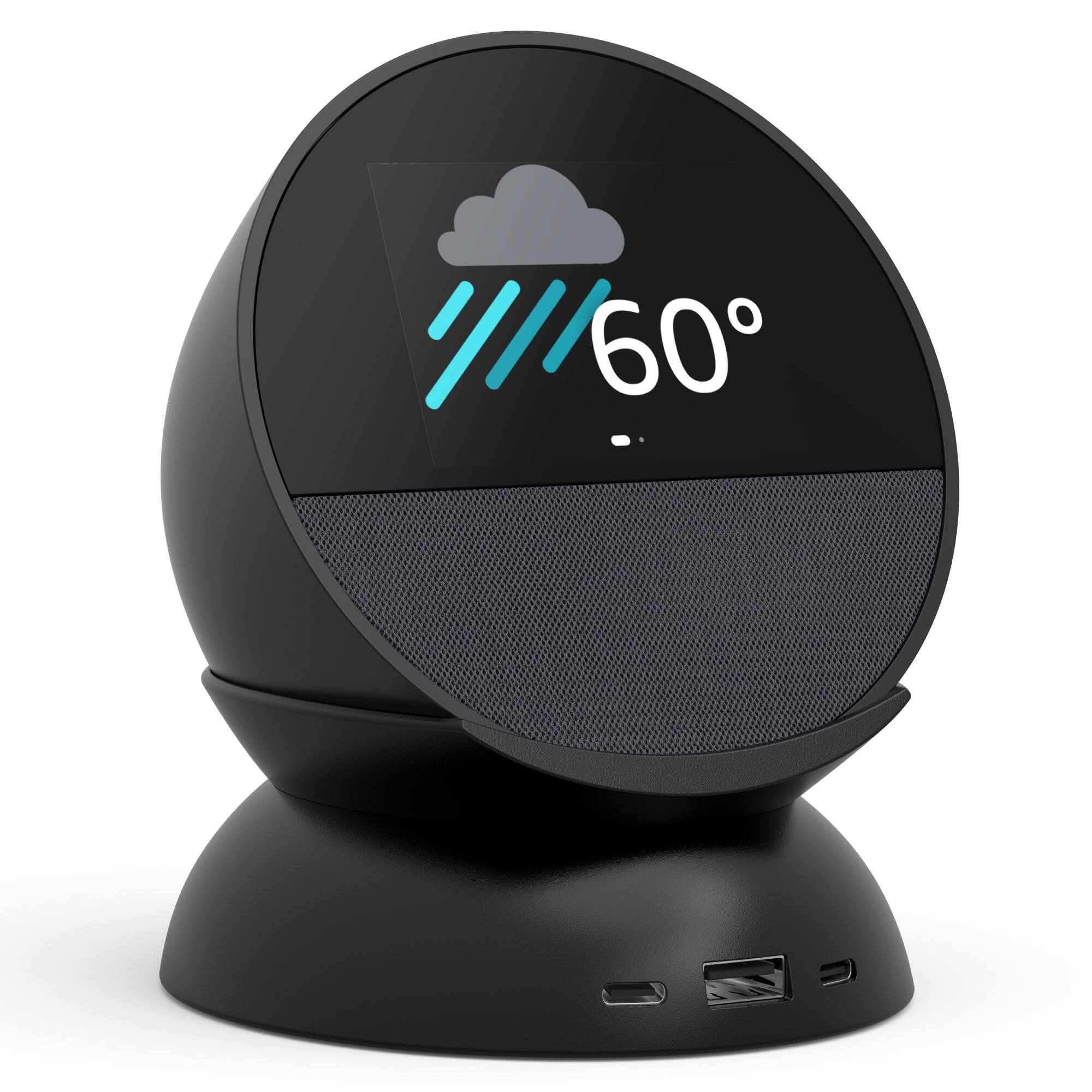 Alt View 1. Amazon - Echo Spot Charging Stand - Charcoal.