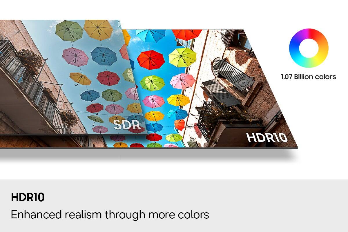 1.07 Billion colors

SDR

HDR10

Enhanced realism through more colors