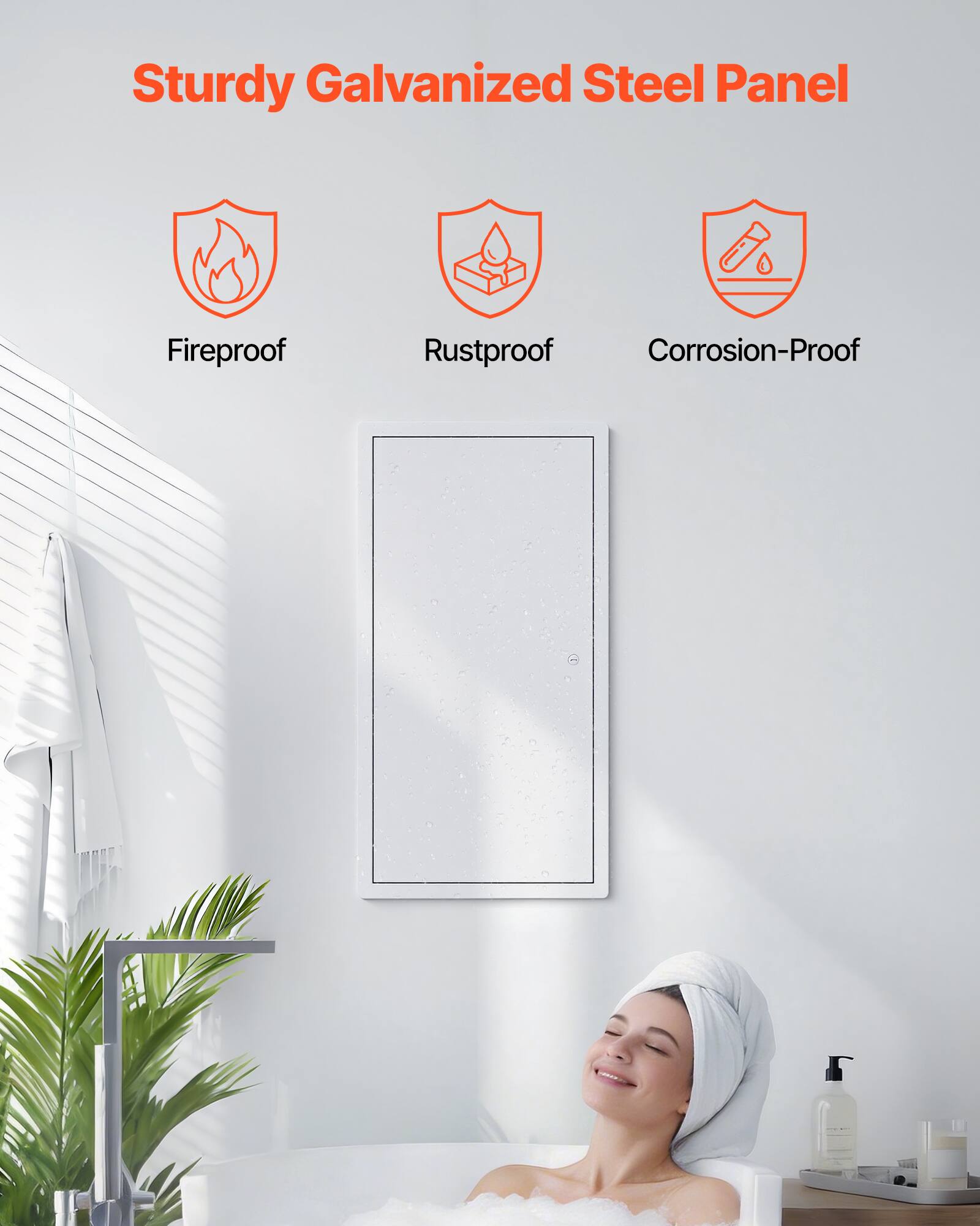 Sturdy Galvanized Steel Panel  
Fireproof  
Rustproof  
Corrosion-Proof