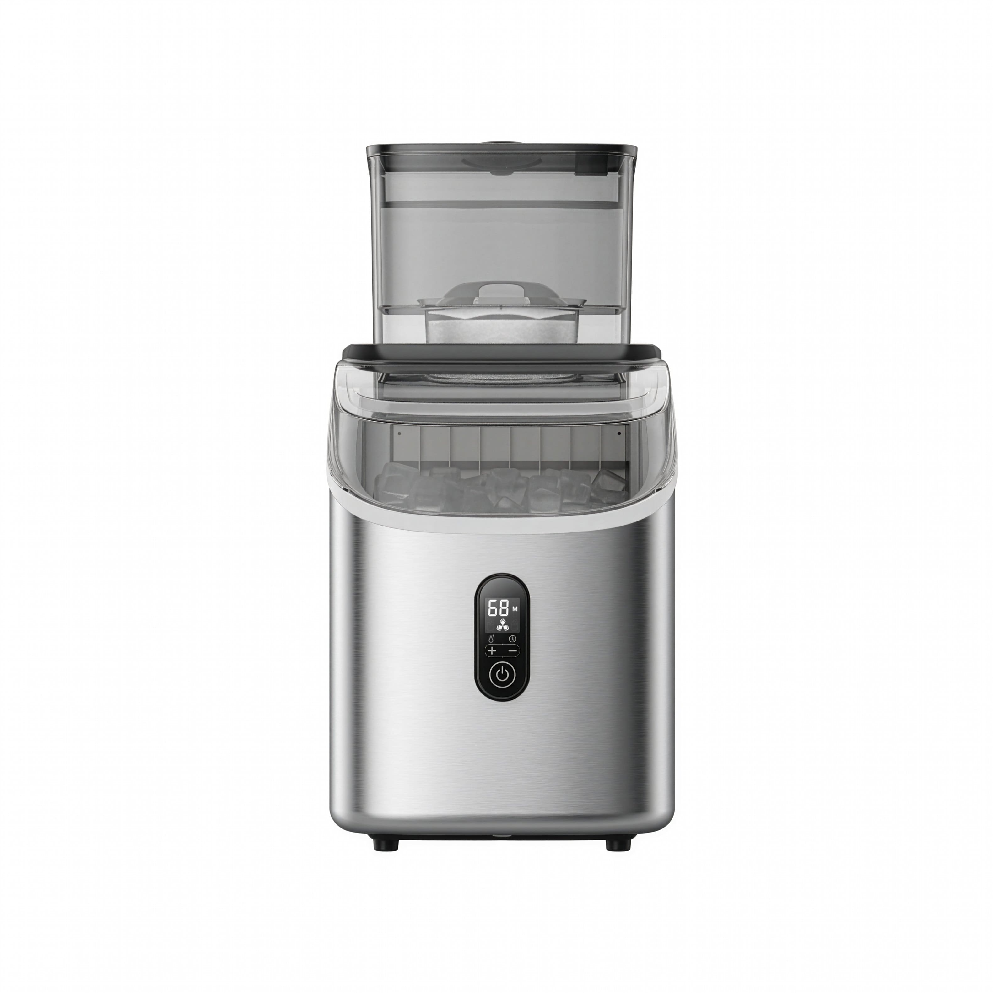 Magic Chef - 33 lb. Countertop Ice Maker with Built-in Filter in Stainless - Stainless Steel