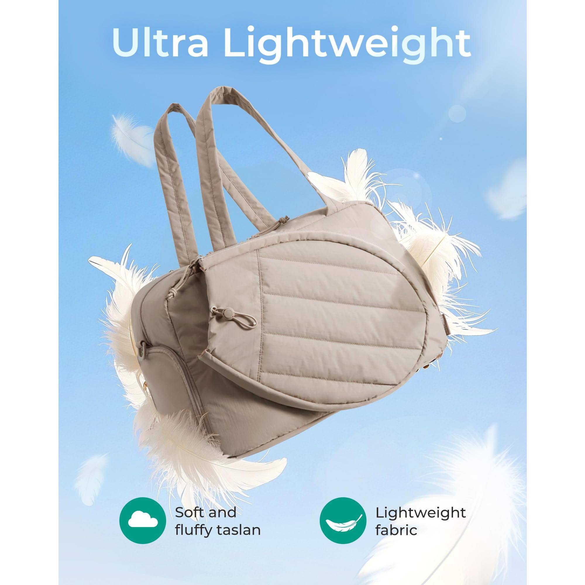 Alt View 3. Cozy Serene - Gym Bag For Women  Tennis Holds 2 Rackets With Shoe Compartment   Wet Pocket Sports Duffle Bags Fits Up To 15.6" Laptop - Black.