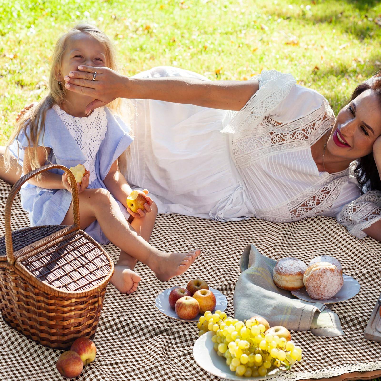 Alt View 1. Reds Spade - Waterproof Picnic Blankets X in Outdoor Blanket Foldable 2 In 1 Double Layer Sandproof Beach Mat With Carry... - Coffee White.