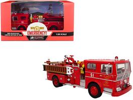 Iconic Replicas - 1973 Ward LaFrance Ambassador Fire Engine Los Angeles County FD Emergency 50th Anniversary Limited Edition 1/50 - Red, Yellow