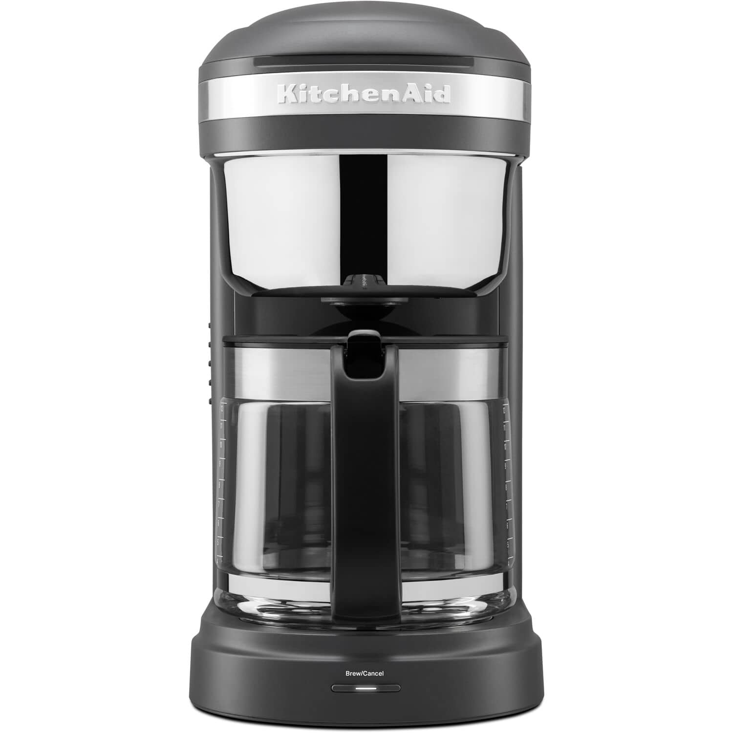 KitchenAid - 12-Cup Drip Coffee Maker with Spiral Showerhead and Programmable Warming Plate - Matte Charcoal Gray - Front_Zoom