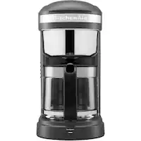 KitchenAid - 12-Cup Drip Coffee Maker with Spiral Showerhead and Programmable Warming Plate - Matte Charcoal Gray - Front_Zoom