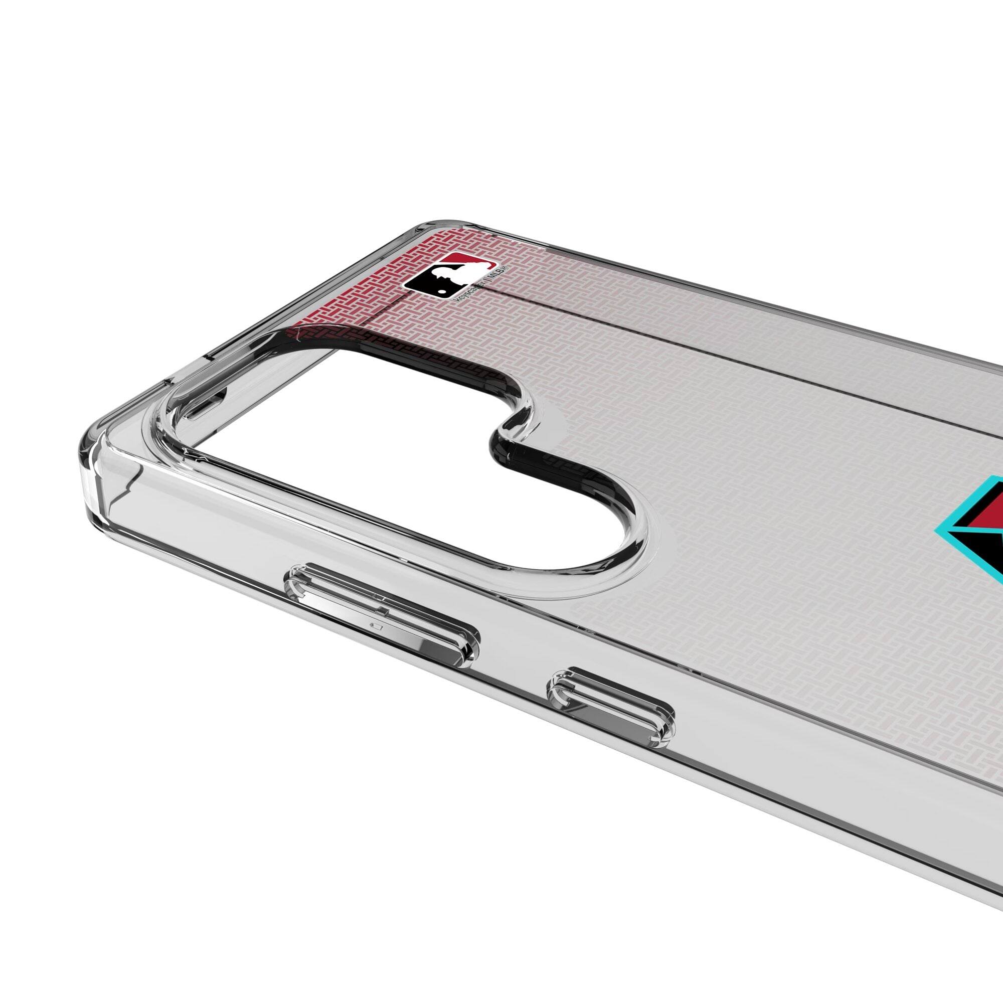 Alt View 2. Keyscaper - Arizona Diamondbacks Linen Logo Galaxy Clear Case - S22 - Multicolor.
