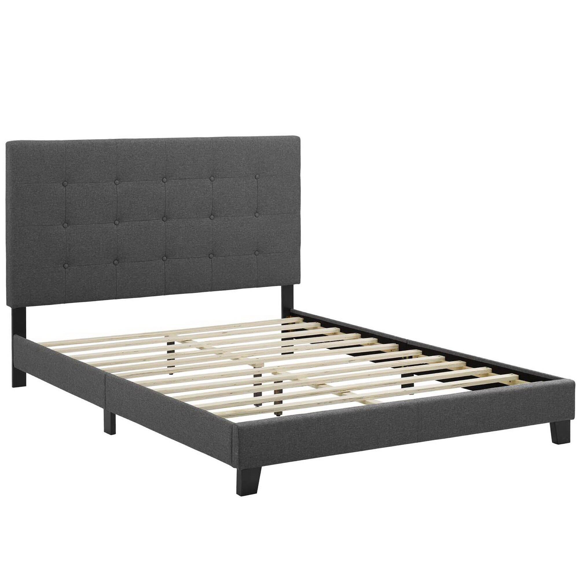 Left. Modway - Billie Wood Twin Platform Bed Frame - Brown.